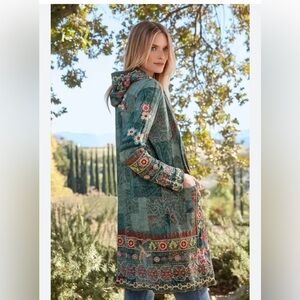 Johnny Was NWT Paco Duster size Large Multi Color 100% cotton